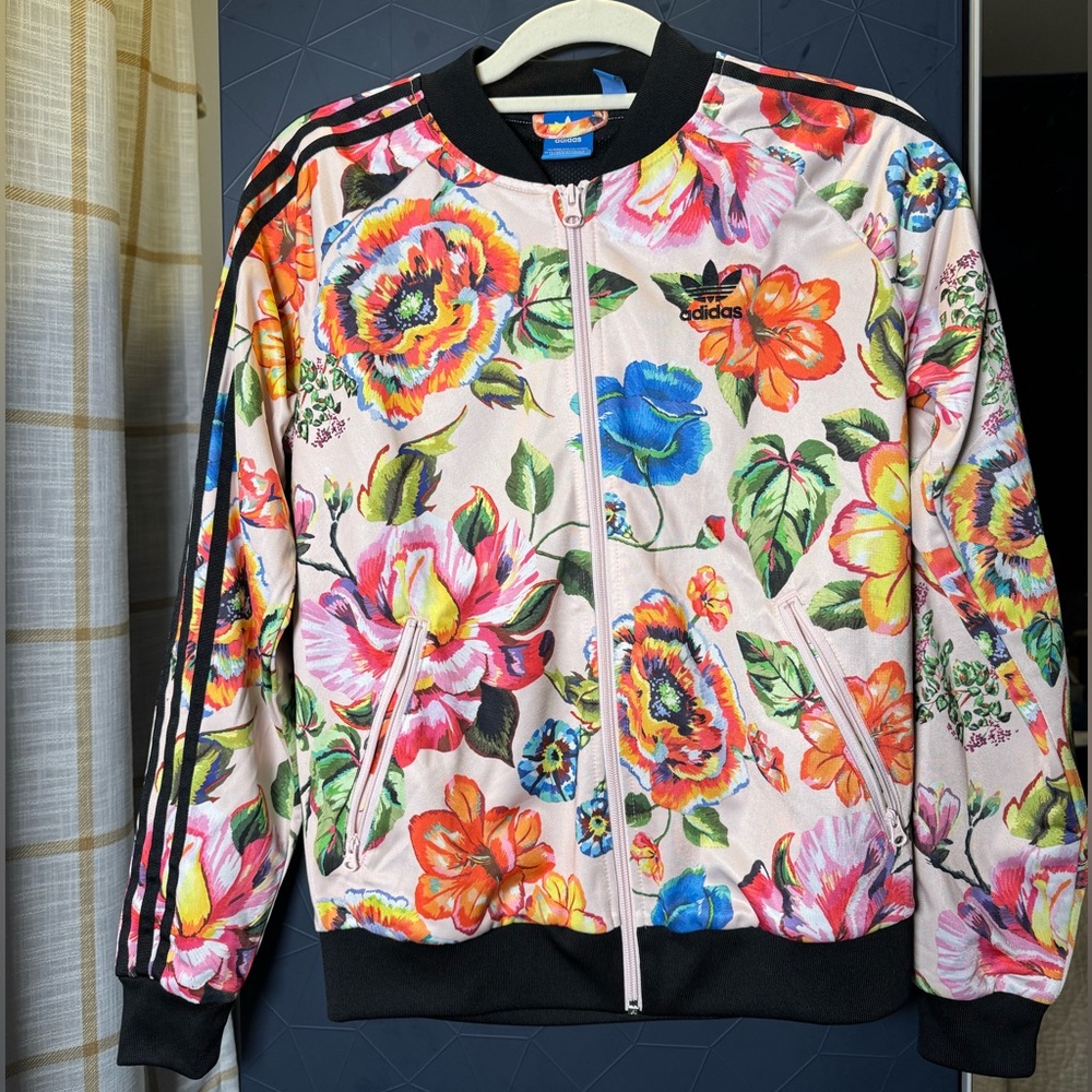 Women’s Adidas Orginals x Farm Rio SST Floralita track jacket.